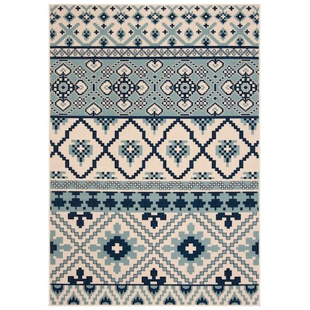 Safavieh 8 x 11 ft. Veranda Rectangle Power Loomed Area RugTurquoise & Blue VER097-3934-8